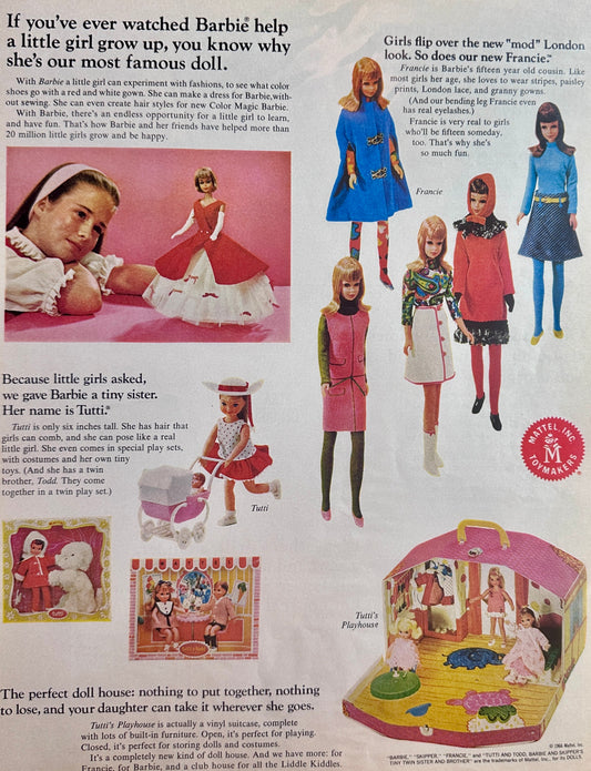 1966 Mattel Vintage Toys - Advertisement - Barbie + Power Shop Tools