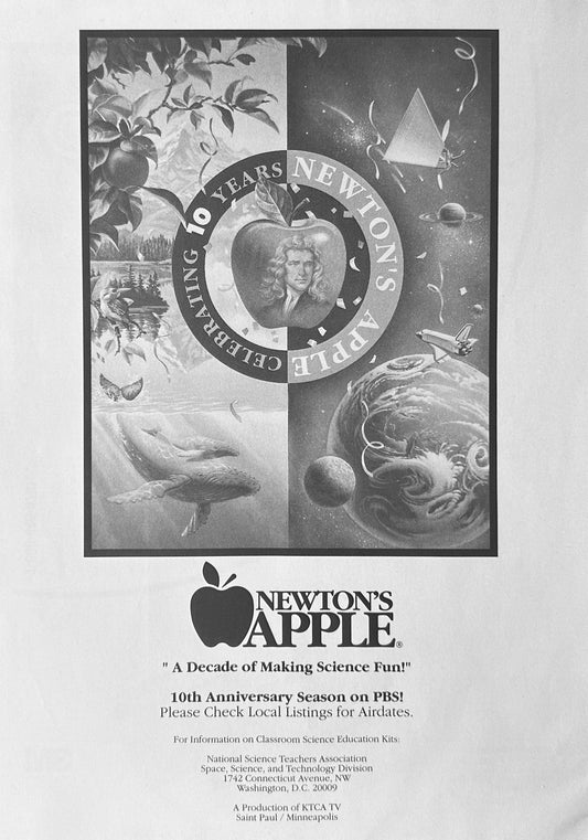 1993 PBS TV Show Newton's Apple 10th Anniversary Promotional Ad