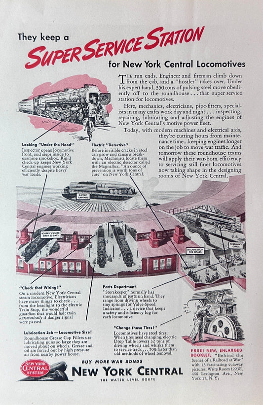 1945 New York Central Train Super Station & Stromberg-Carlson Radio-Stereo Ads