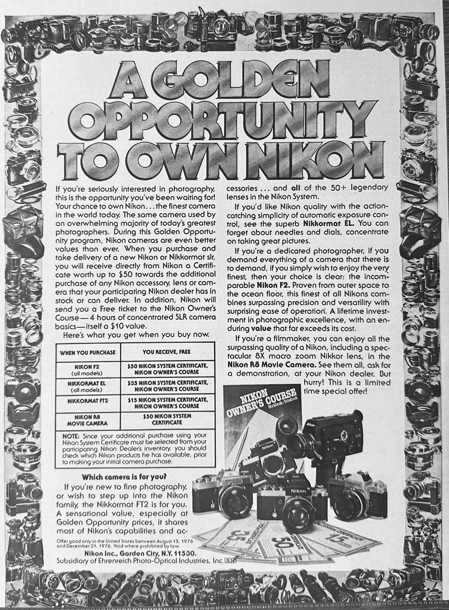 1976 Nikon Camera Magazine Ad