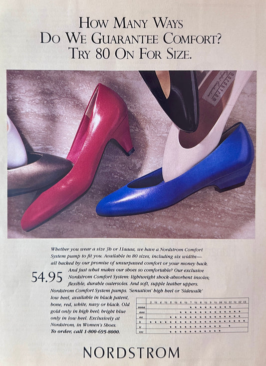 1992 Nordstrom Women's Shoes - Vintage Magazine Ad