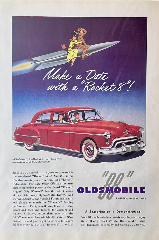 1950 Oldsmobile 88  - Riding the Rocket - Magazine Ad