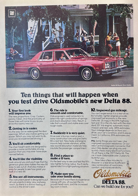 1976 Oldsmobile Delta 88 4-Door Sedan Magazine Ad - Ten Things Will Happen