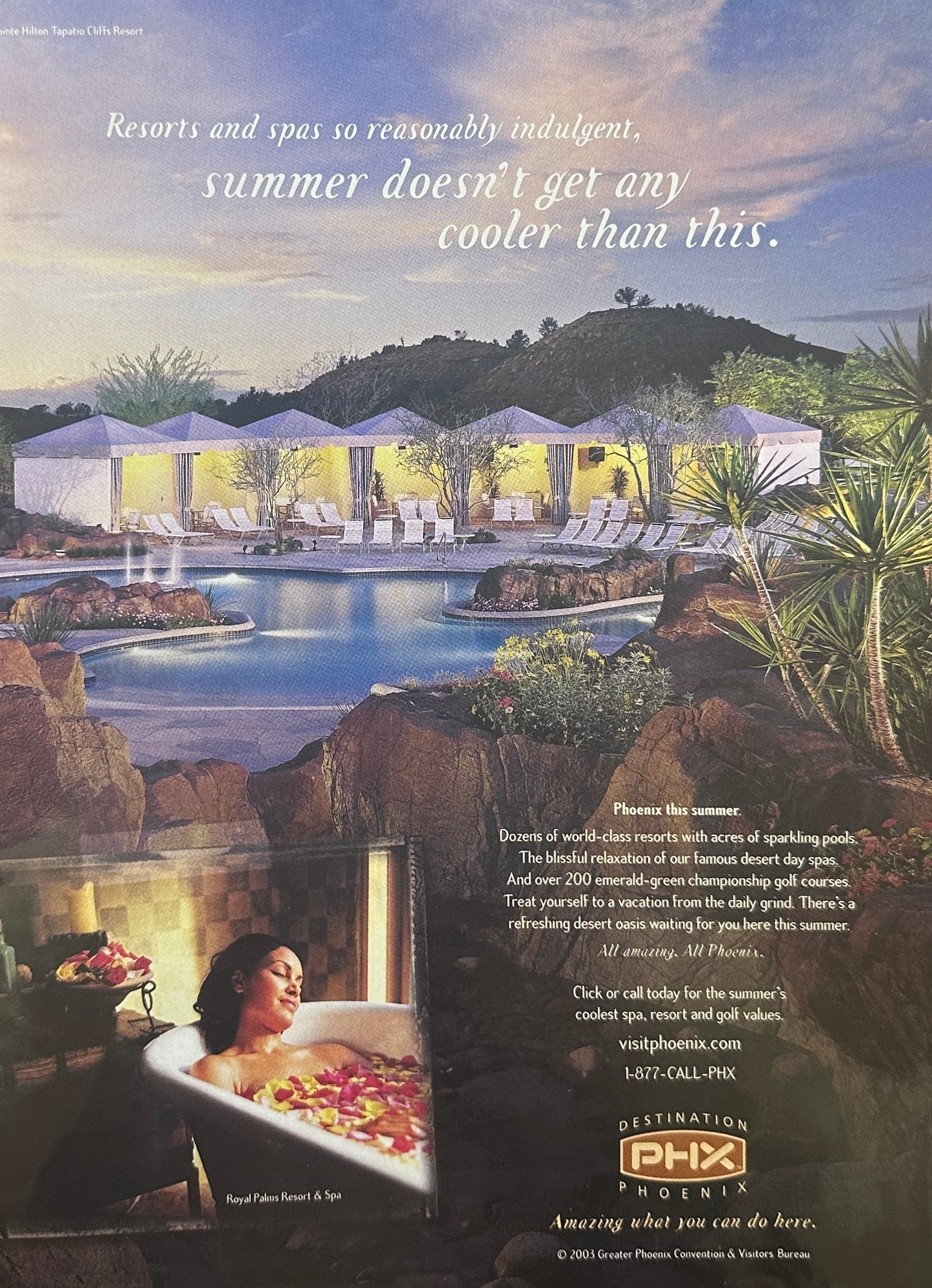 2003 Phoenix Arizona Vacation Resorts & Spas Magazine Ad