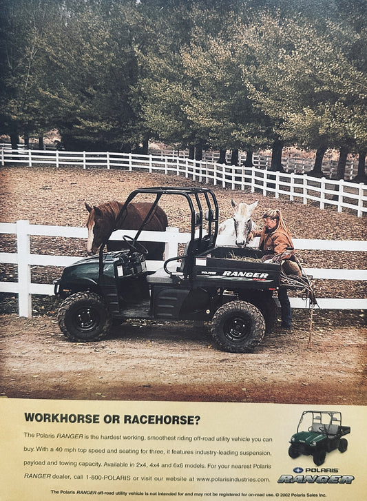 2002 Polaris Range Off-Road Utility Vehicle - Vintage Magazine Ad