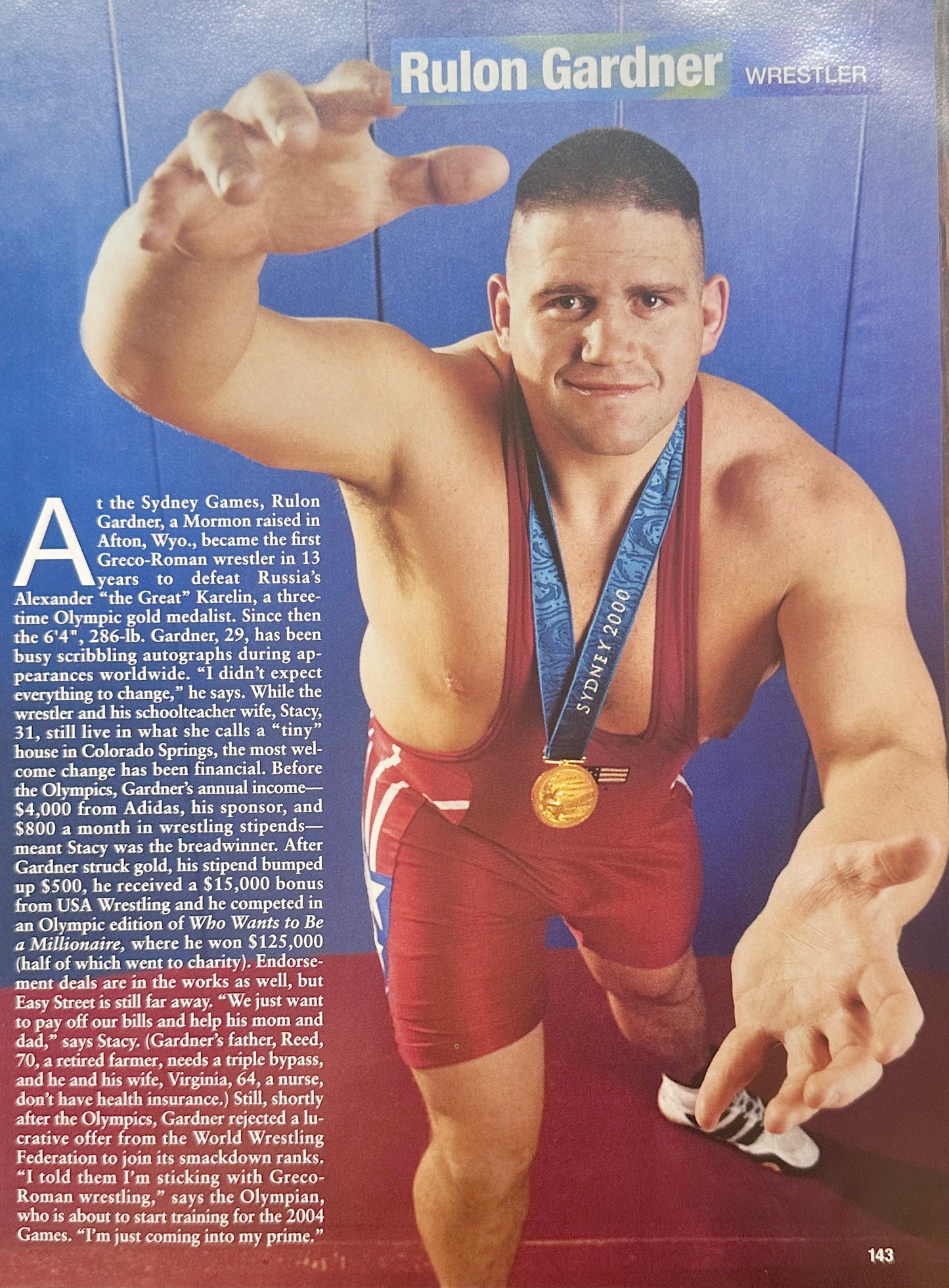 2000 Post Cranberry Almond Crunch Cereal & Rulon Gardner - Ads