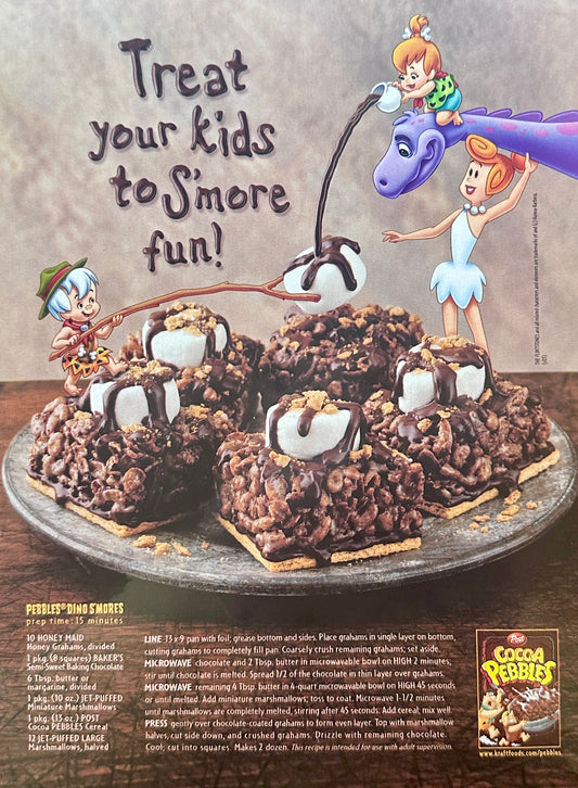 2003 Post Cocoa Pebbles - Flinstones - Smores Cereal Promo Ad