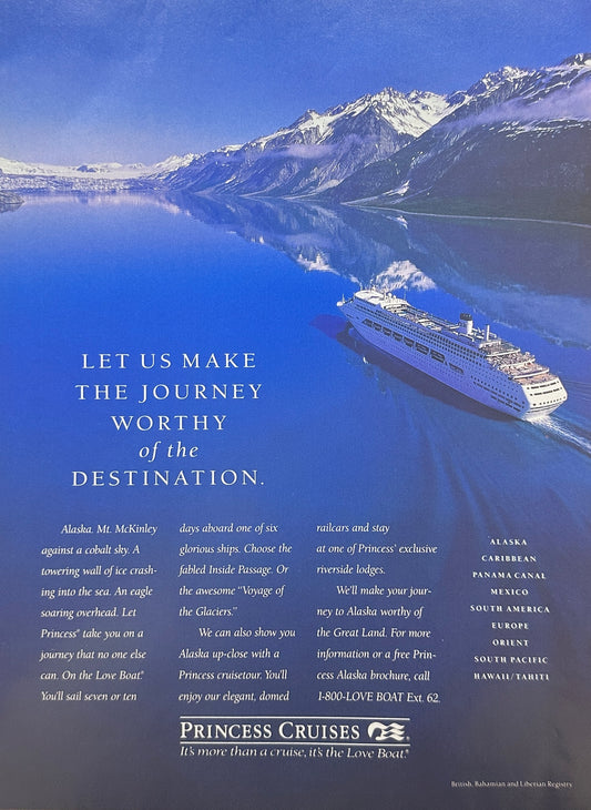 1994 Princess Cruise Line - Alaska Mt, McKinley - Magazine Advertisement