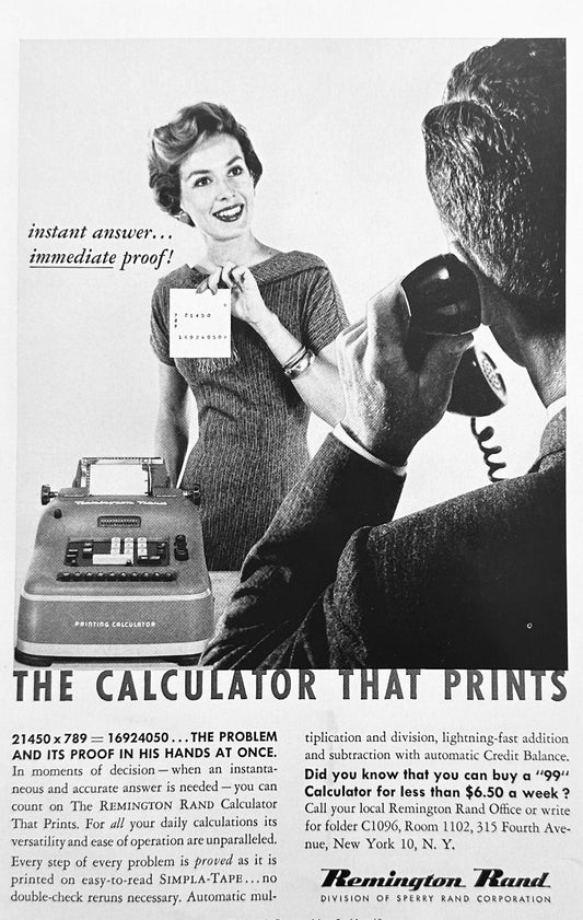 1958 Remington Adding Machine & Bell Telephone Promotional Ads