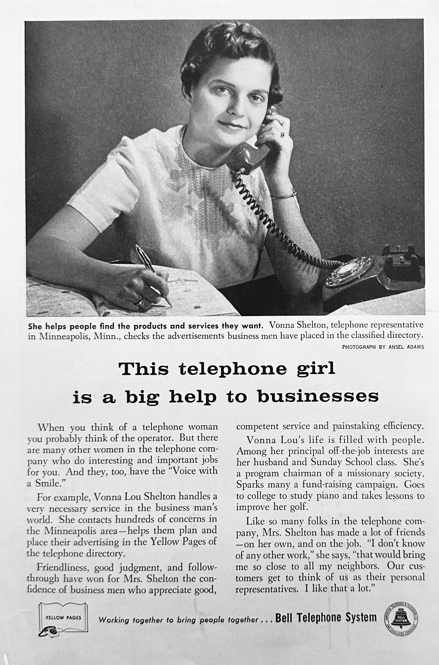 1958 Remington Adding Machine & Bell Telephone Promotional Ads