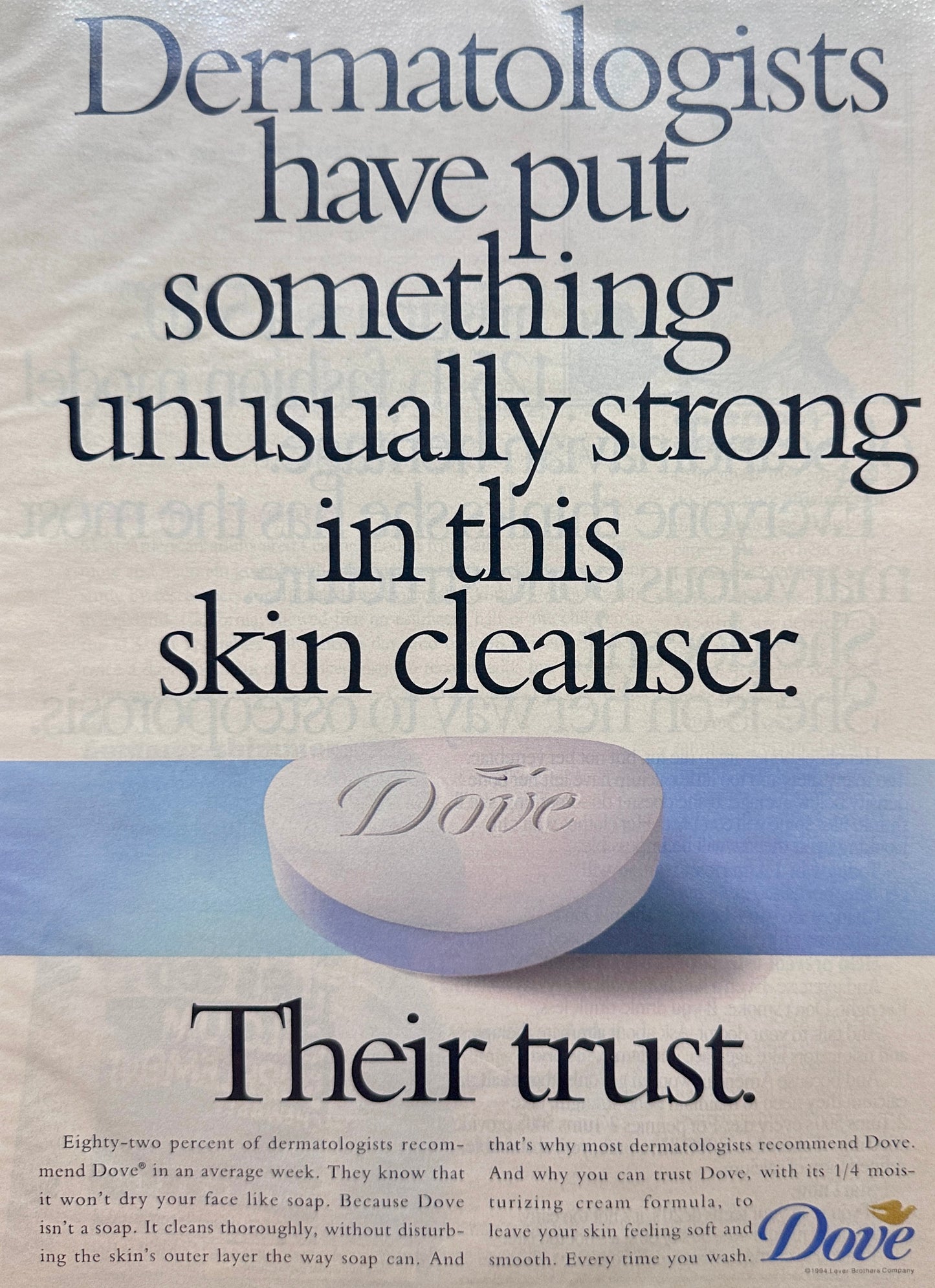 1994 Dove Soap & Hawaiian Tropic Sun Screen Magazine Ad