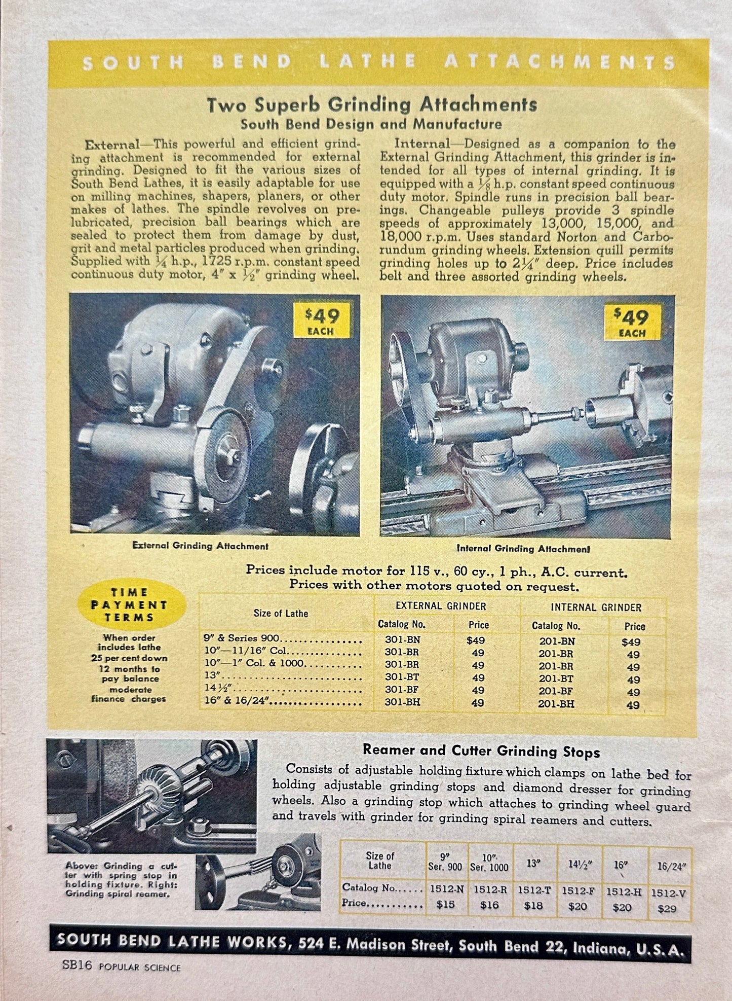 1947 South Bend Lathe Multi-Page Vintage Advertisment