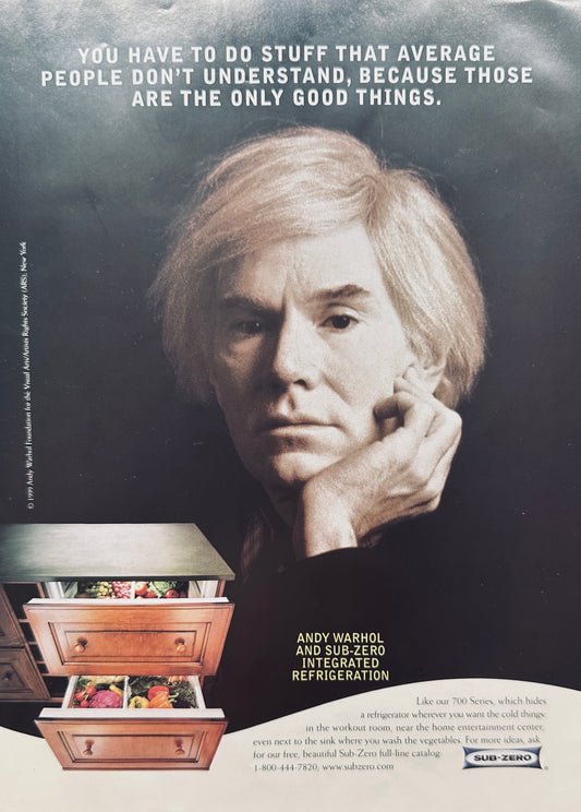 1999 Sub-Zero + Andy Warhol Classic Magazine Ad - Refrigeration