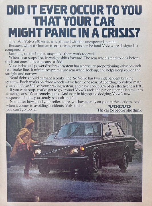 1974 Volvo 240 - Planned for the Unexpected - Vintage Ad