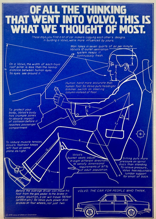 1976 Volvo Blueprint Blue -  Magazine Ad