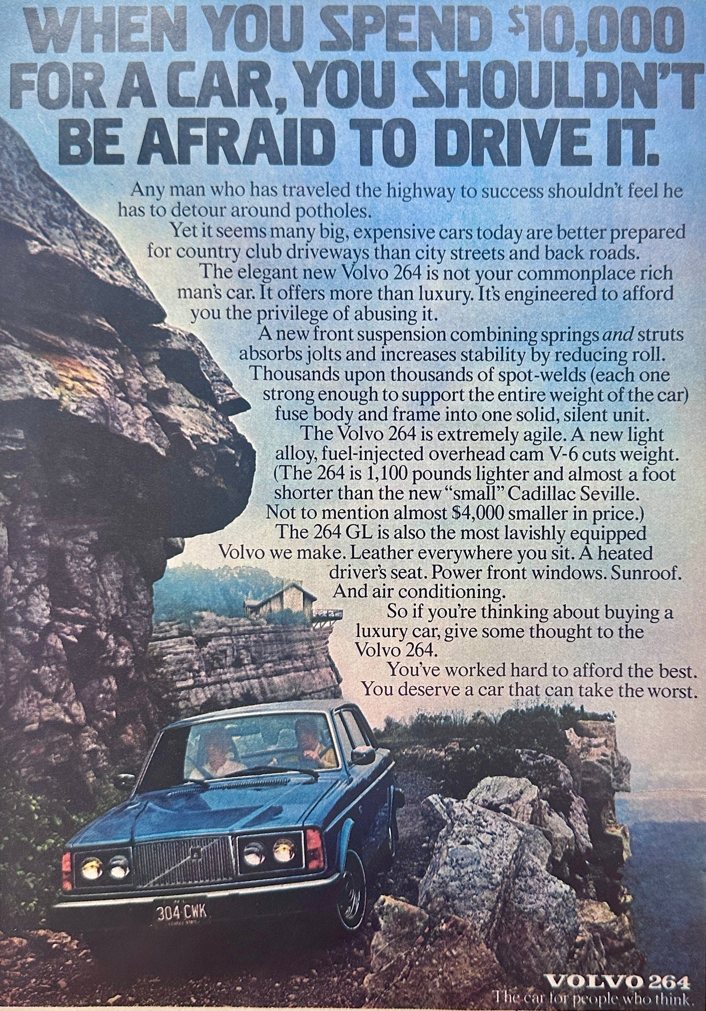 1976 Volvo264 GL Magazine Ad Not Afraid to Drive It