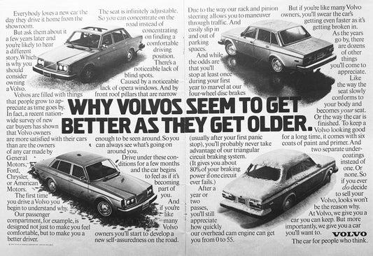 1977 2-page Volvo Better With Age Magazine Ad