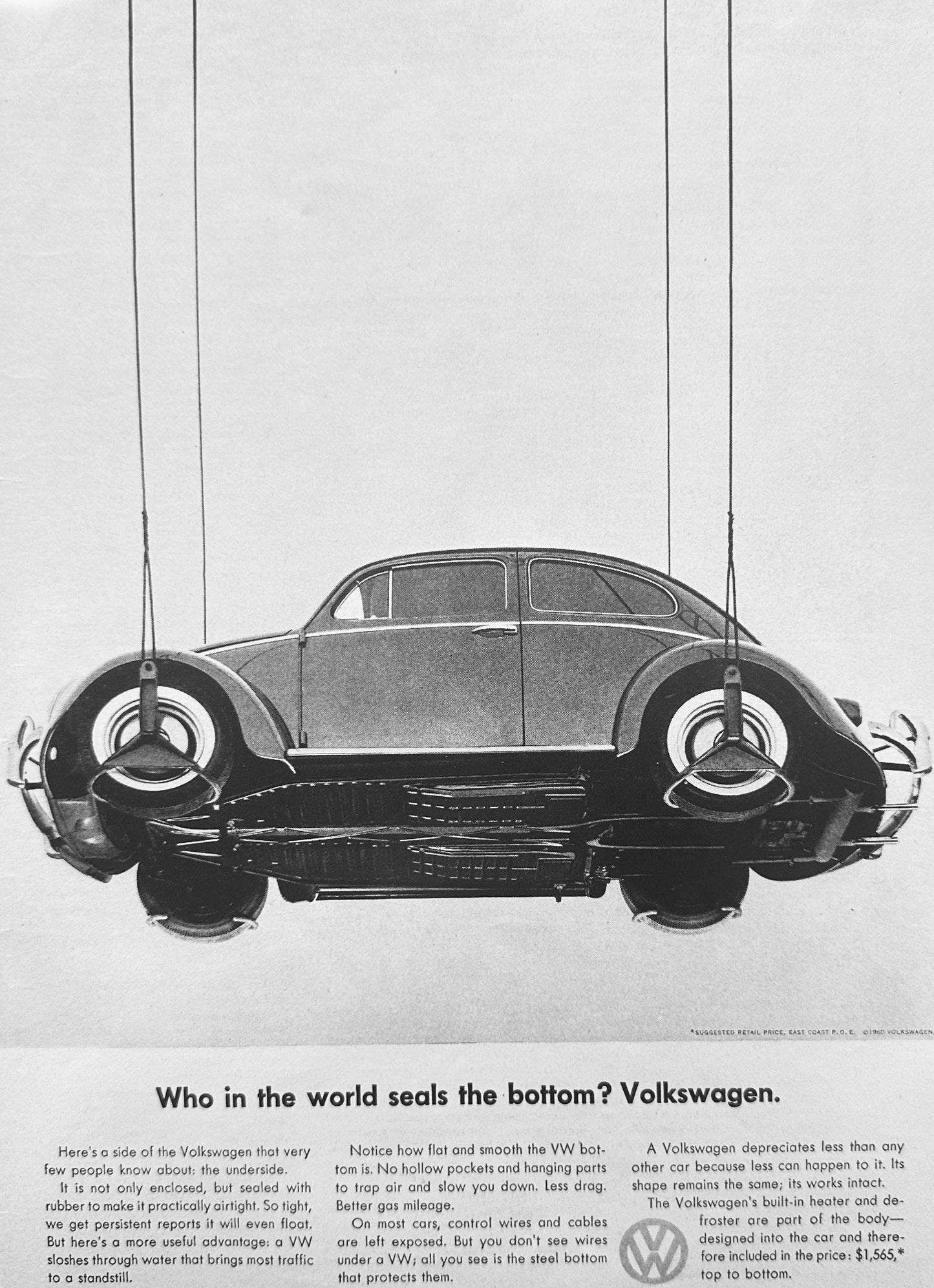 1960 Volkswagen Beetle Bug Magazine Ad