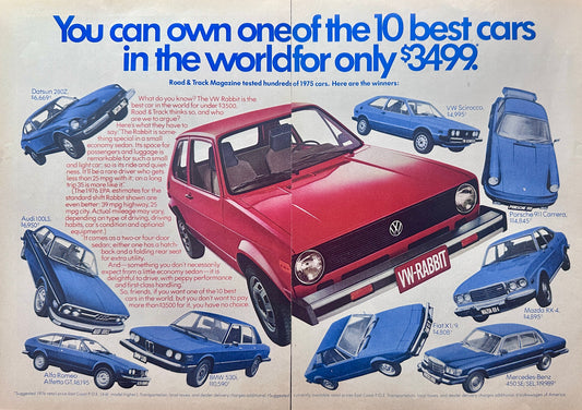 1977 Volkswagen Rabbit 10 Best Cars For Only $3499 - Vintage Ad