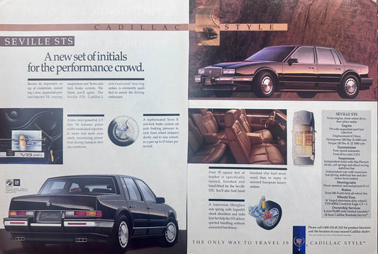 1989 Cadillac Seville STS 2-Page - A New Set of Initials - Vintage Ad