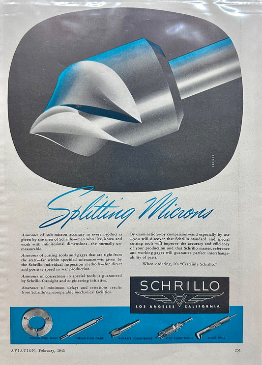 1943 Aircraft Tooling - Schrillo - ALCOA Aluminum Roll forming - Advertisements