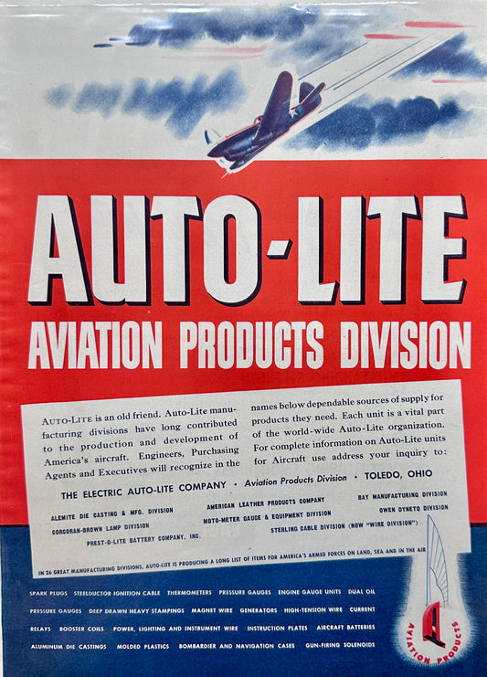 1943 Auto-Lite Aviation Products & Eagle Brand Drawing Pencils Advertisements