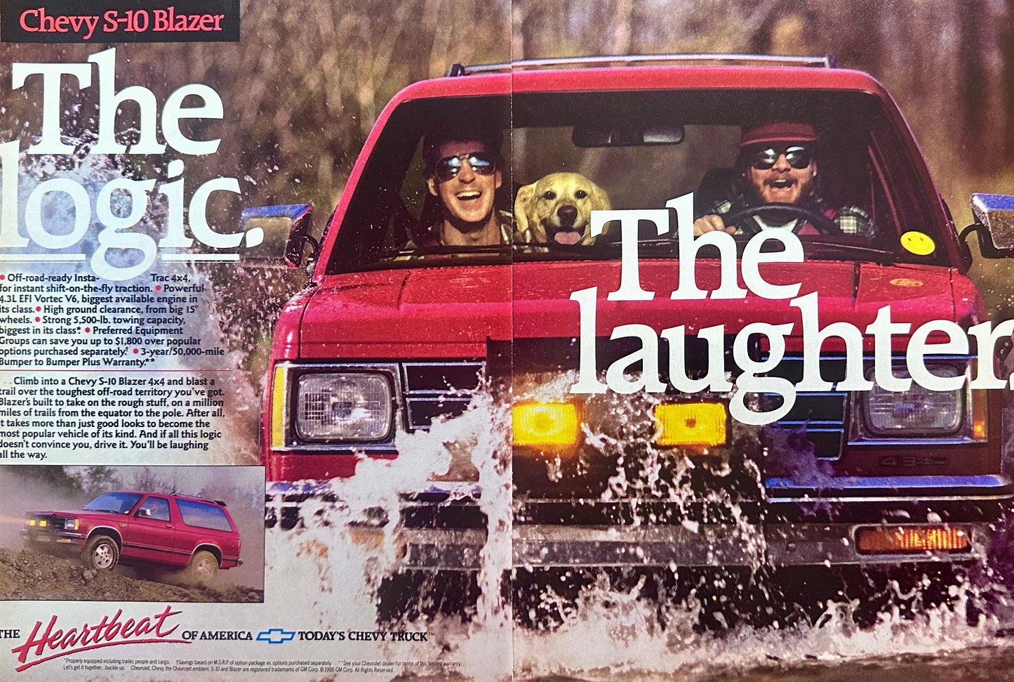 1989 Chevy S-10 Blazer 2-Page Advertisement The Logic. The Laughter.