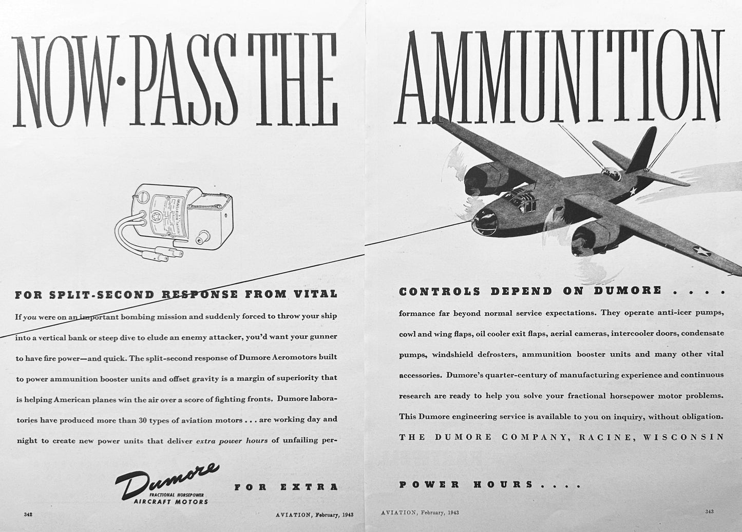 1943 Dumore Fractional Horsepower Aircraft Motors - Pass the Ammunition