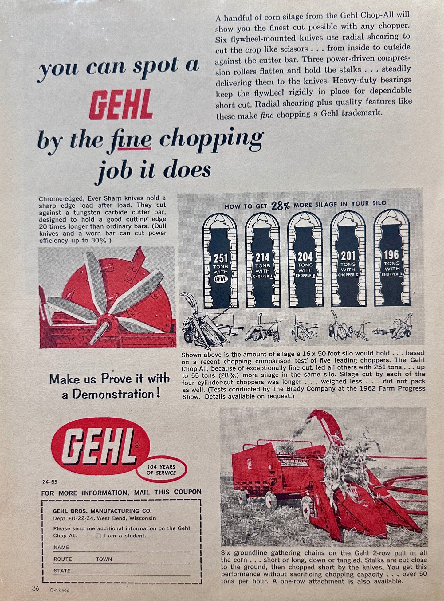 1963 Gehl Chop-All Silage Chopper + Bell Telephone System - Farming Ads