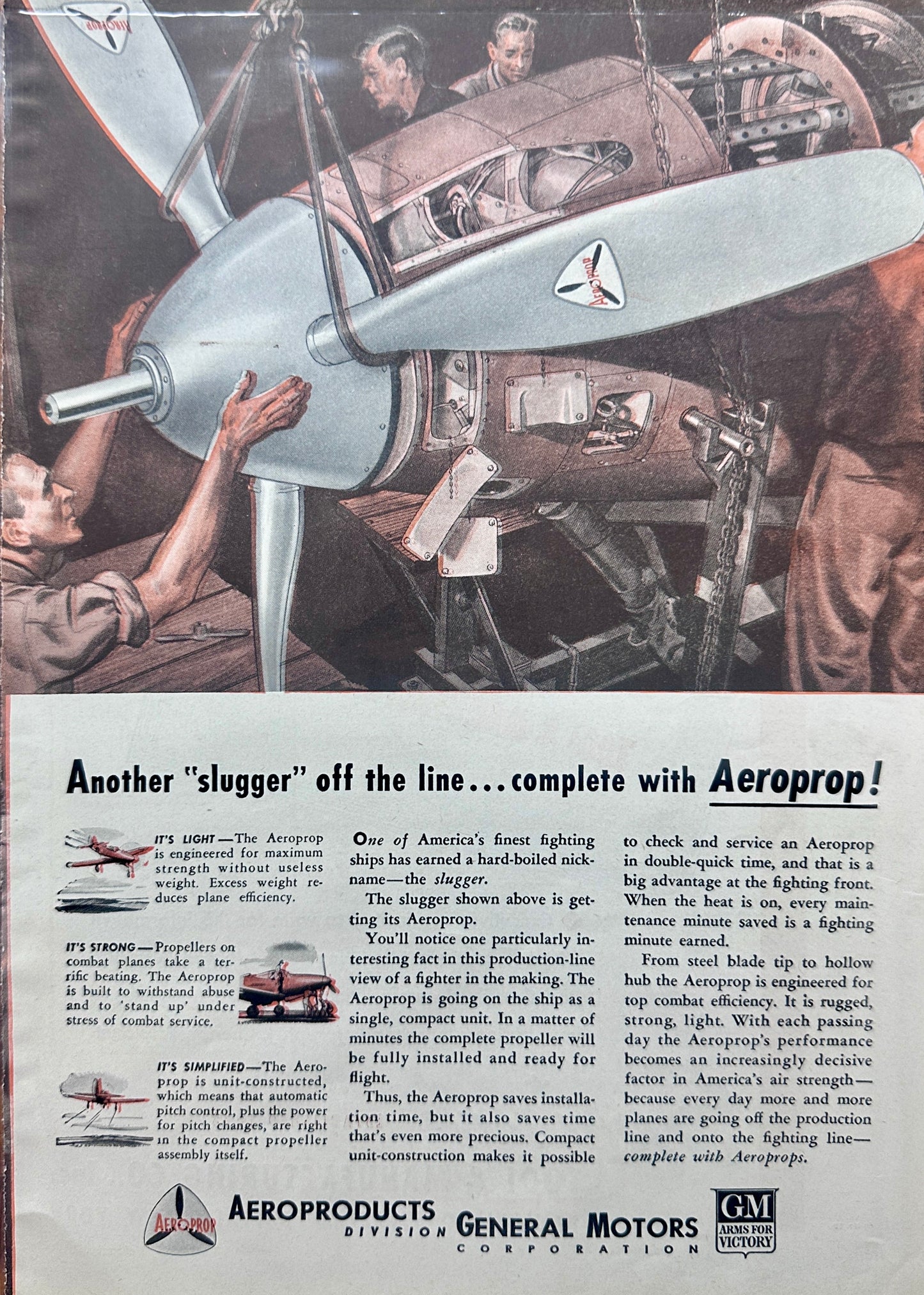 1943 General Motors Aeroproducts Division - Aeroprop Propellers ad