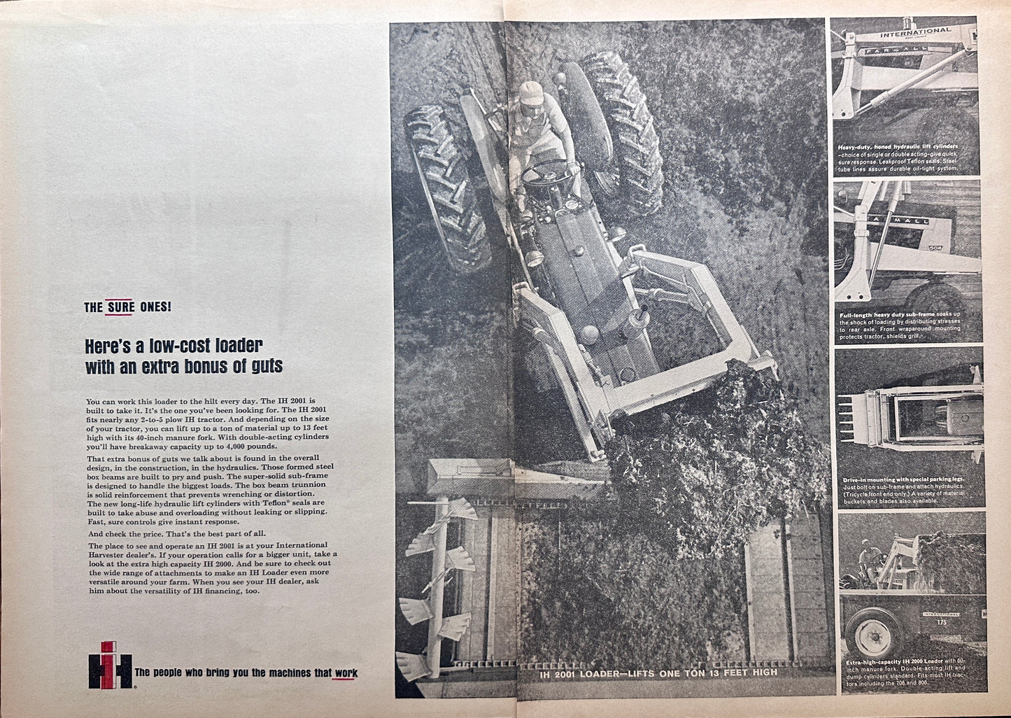 1964 International Harvester Low-Cost Loader IH2001 - Vintage 2-Page Ad