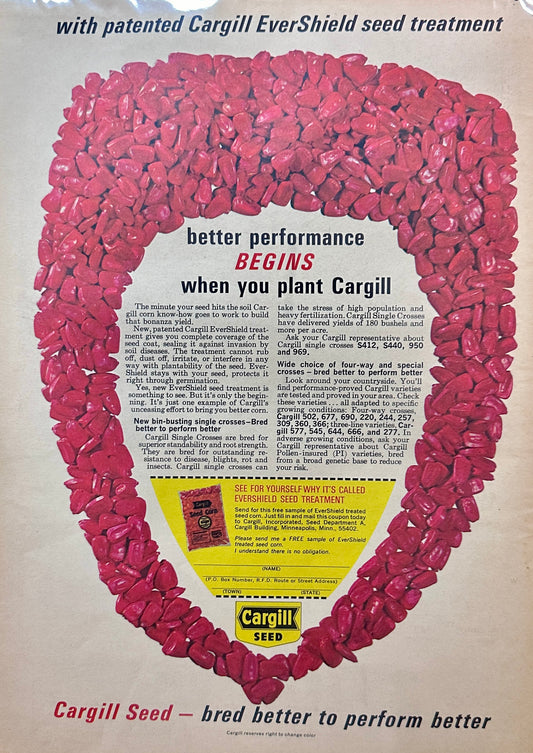 1964 Cargill EverShield Seed Treatment Corn Seed Vintage Ad