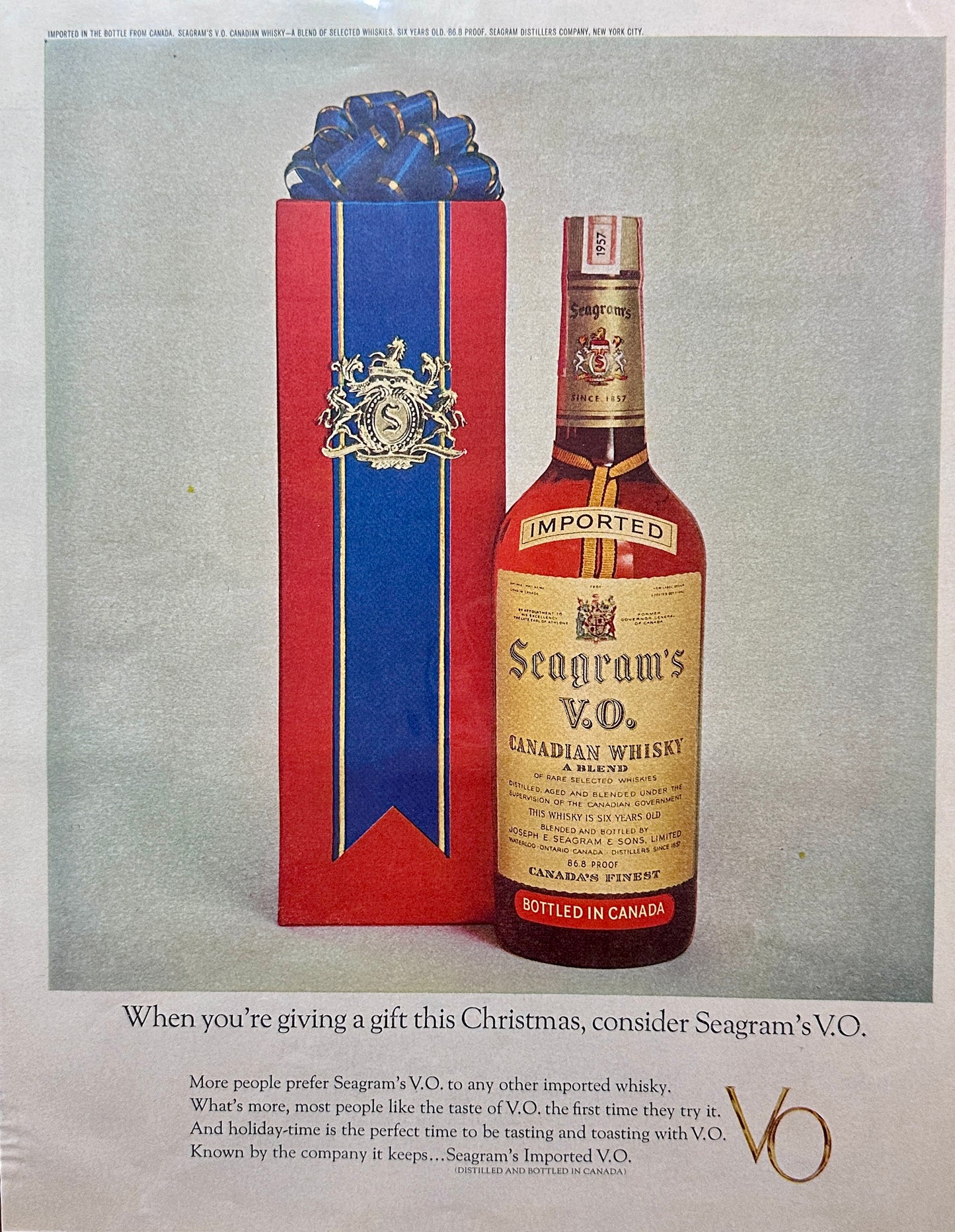 1963 Seagram's VO Canadian Whisky - Vintage Ad