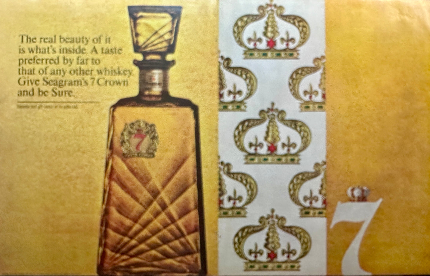 1963 Seagram's 7 Crown Large Centerfold Ad - Hey Bartender Collection