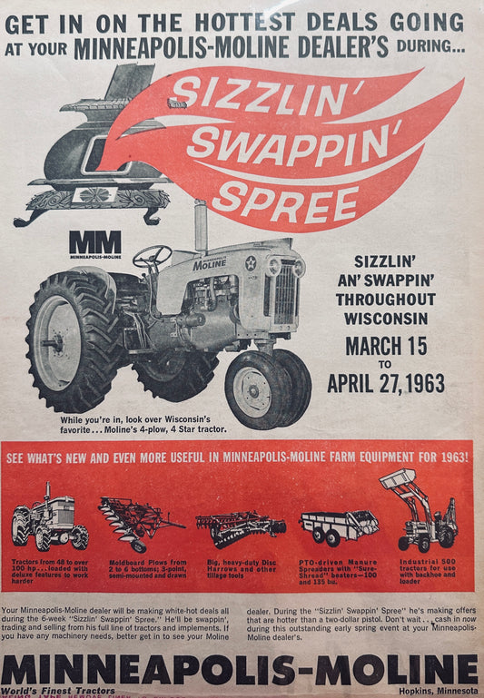 1963 Minneapolis-Moline 4 Star Tractor &  Farm Implements #5025
