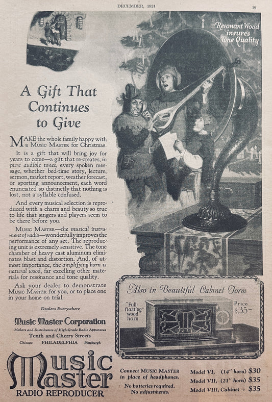 1924 Music Master Radio Reproducer  - Philadelphia, PA #5024