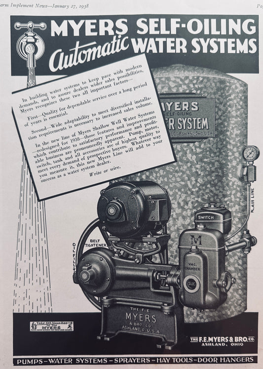 1938 Myers Self-Oiling Automatic Water Systems N693
