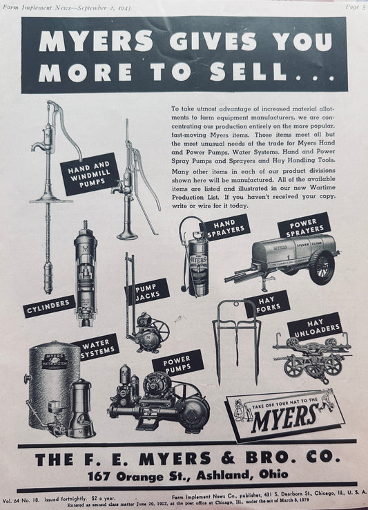1943 Myers Give You More Products to sell - 9 Lines Highlighted N690