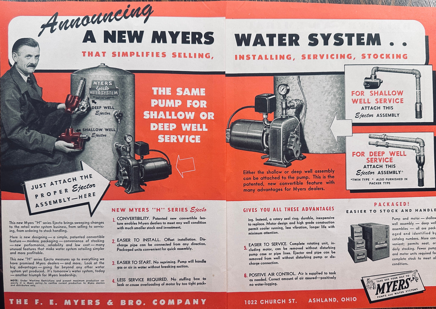1944 2-Page Myers Water System & Pumps Colorized Ad N687