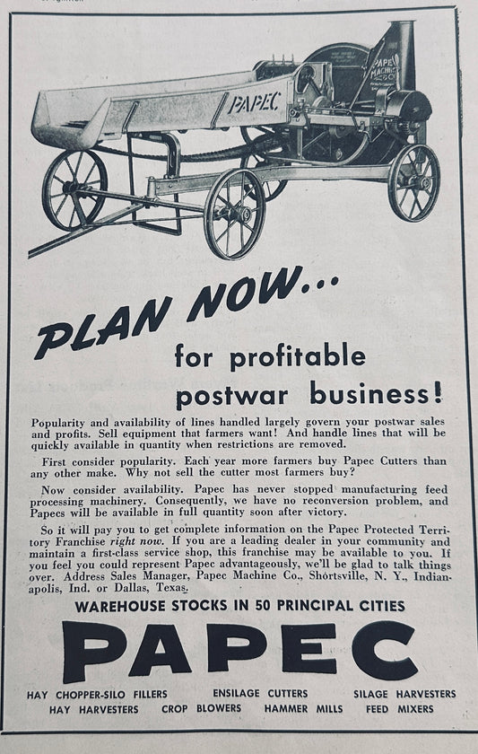 1944 Papec Cutters - Plan Now For Profitable Postwar Business N758