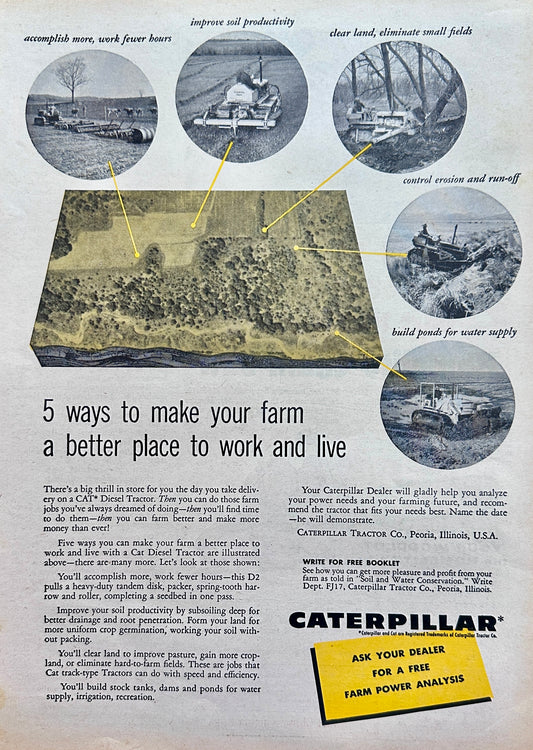 1957 Caterpillar D2 Diesel Track Type Tractor Vintage Ad #N1136