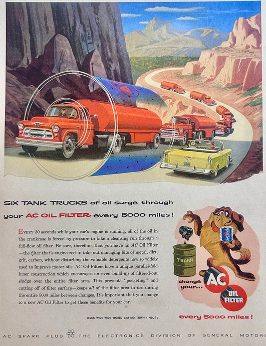1954 AC Oil Filter - Masterpiece Ad of Yesteryear - Ad #1624