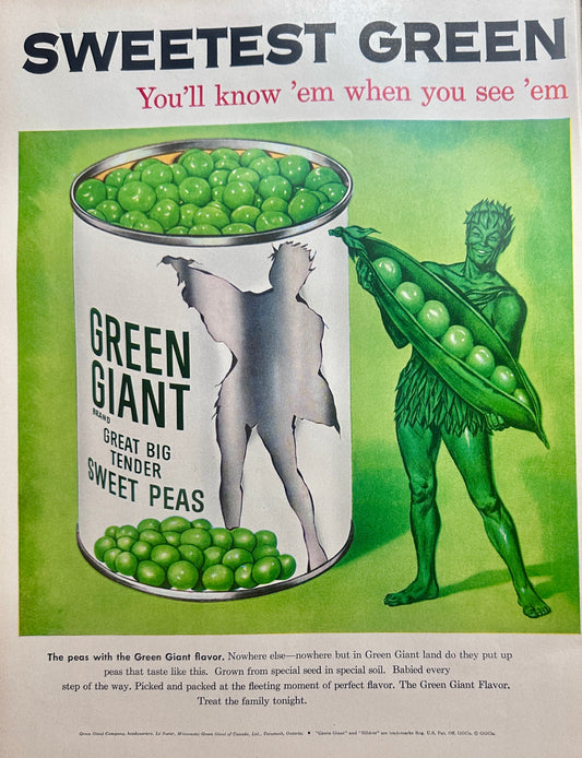 1954 Green Giant Sweet Peas Vintage Ad #1626