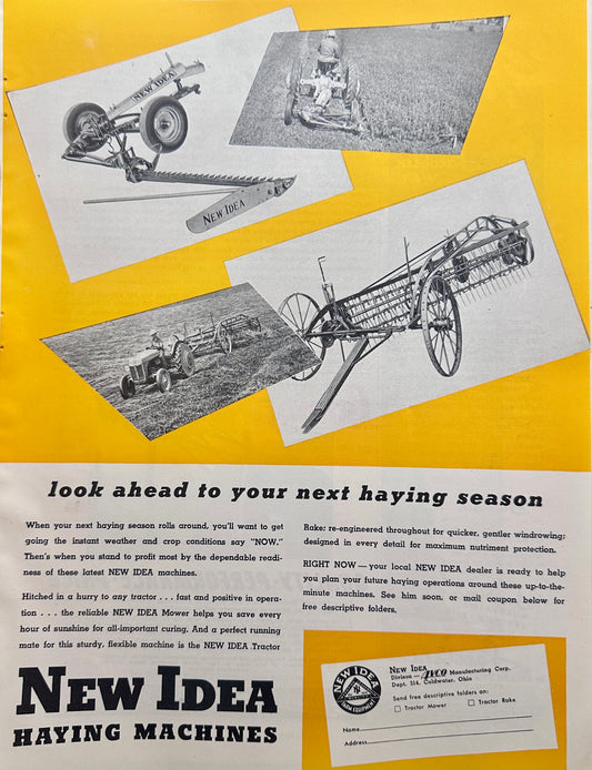 1948 New Idea Haying Machines Ad #1707