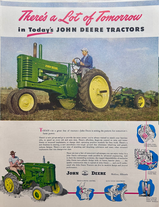 1948 John Deere Model A Tractor Vintage Ad #1705