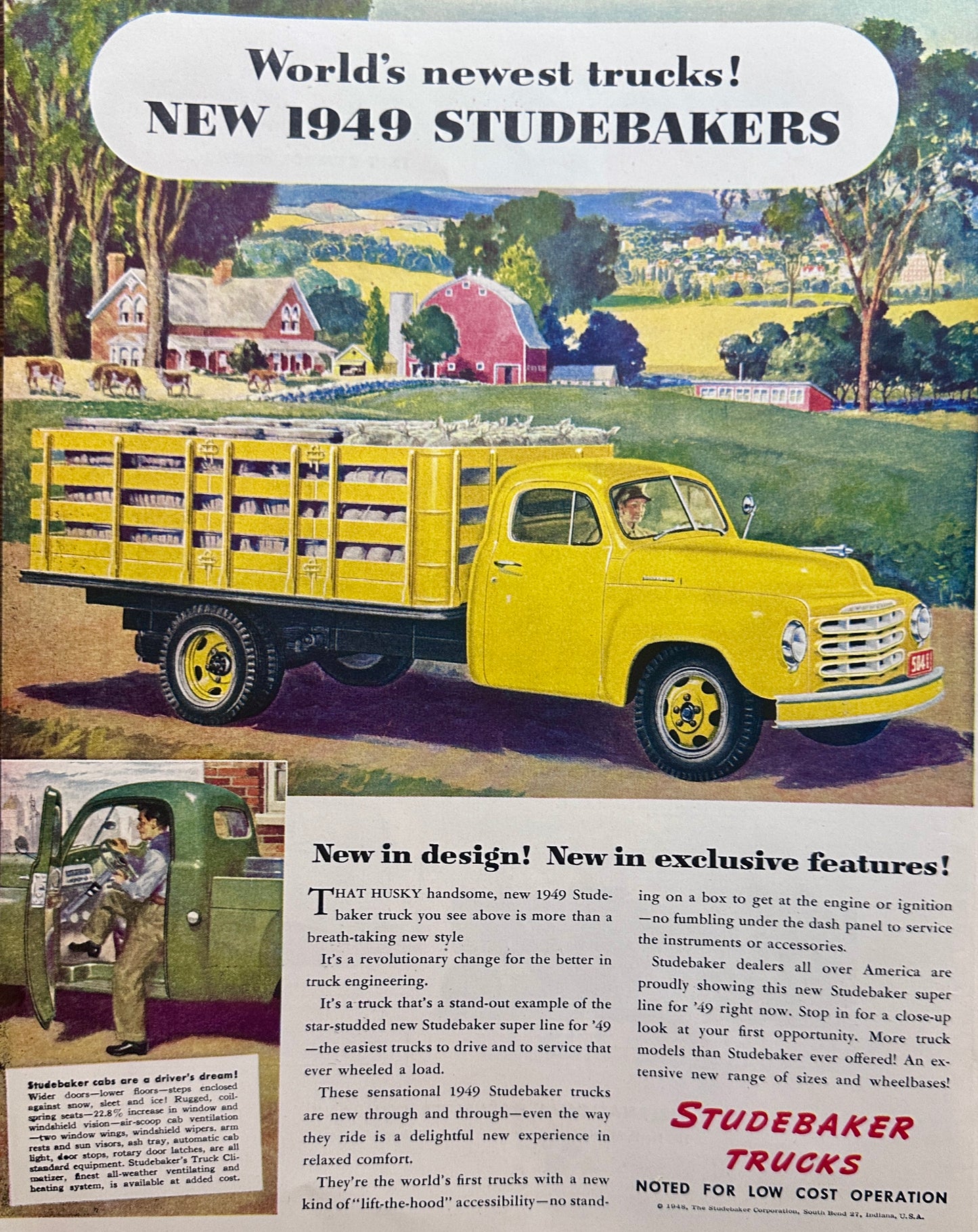 1948 Dual Sided Ad - International Harvester & Studebaker Trucks #1704