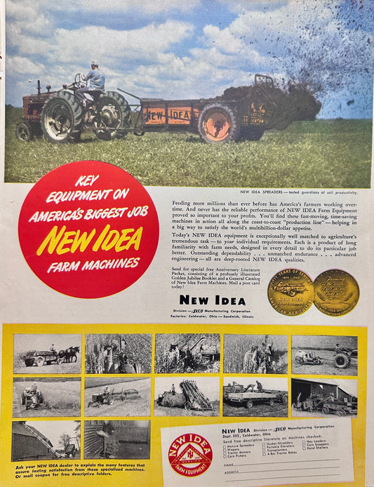 1948 Key Equipment of America's Biggest Job New Idea Farm Machines Ad #1697