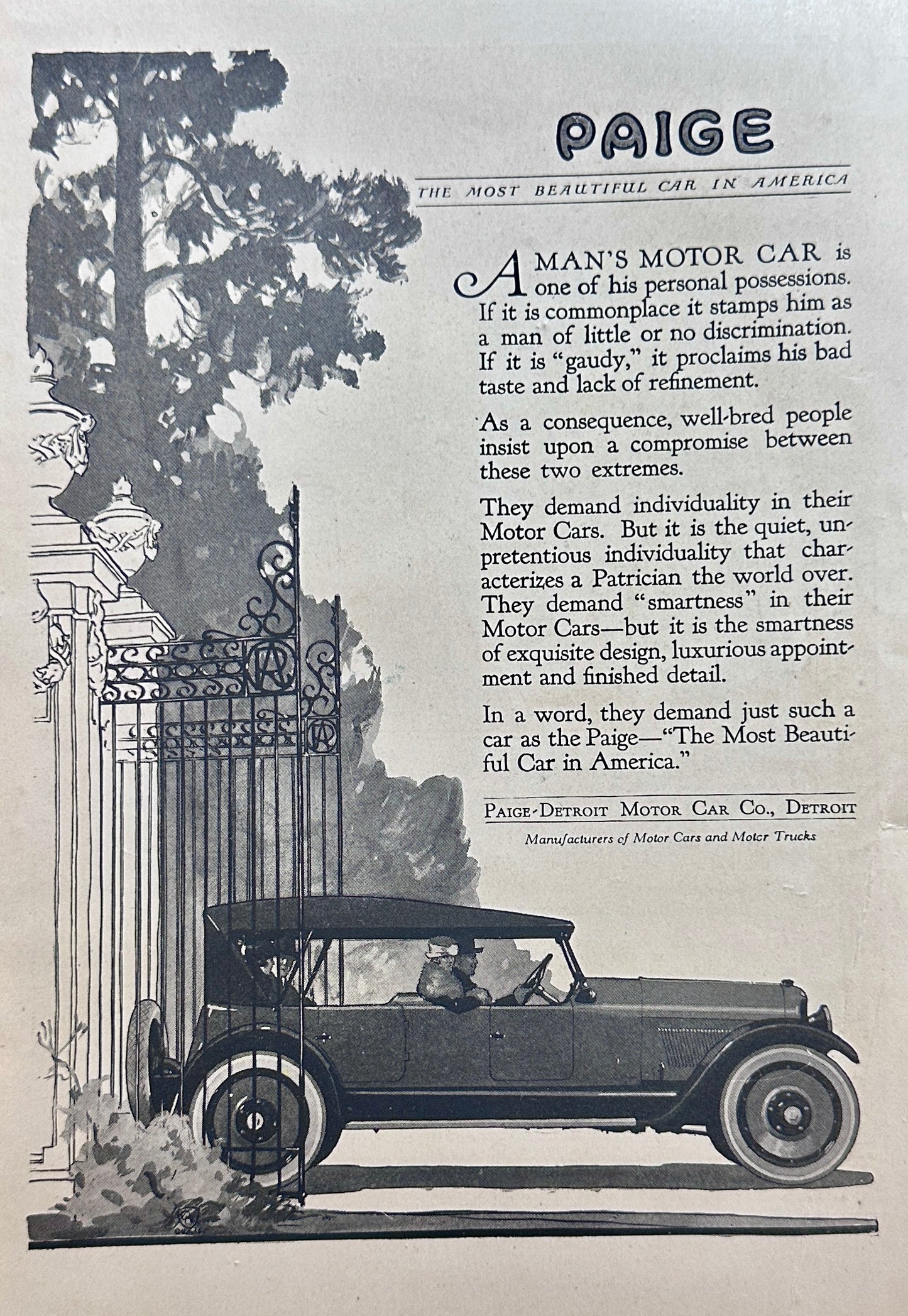 1920 Pierce Arrow & Paige Masterpiece Ads #N1243