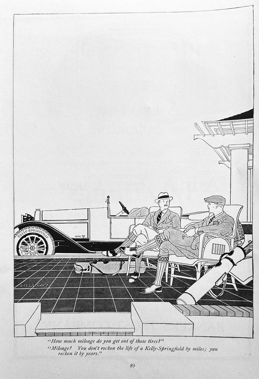 1920 Kelly-Springfield Understated Tire Ad - Have to Look To Notice the Product N1241