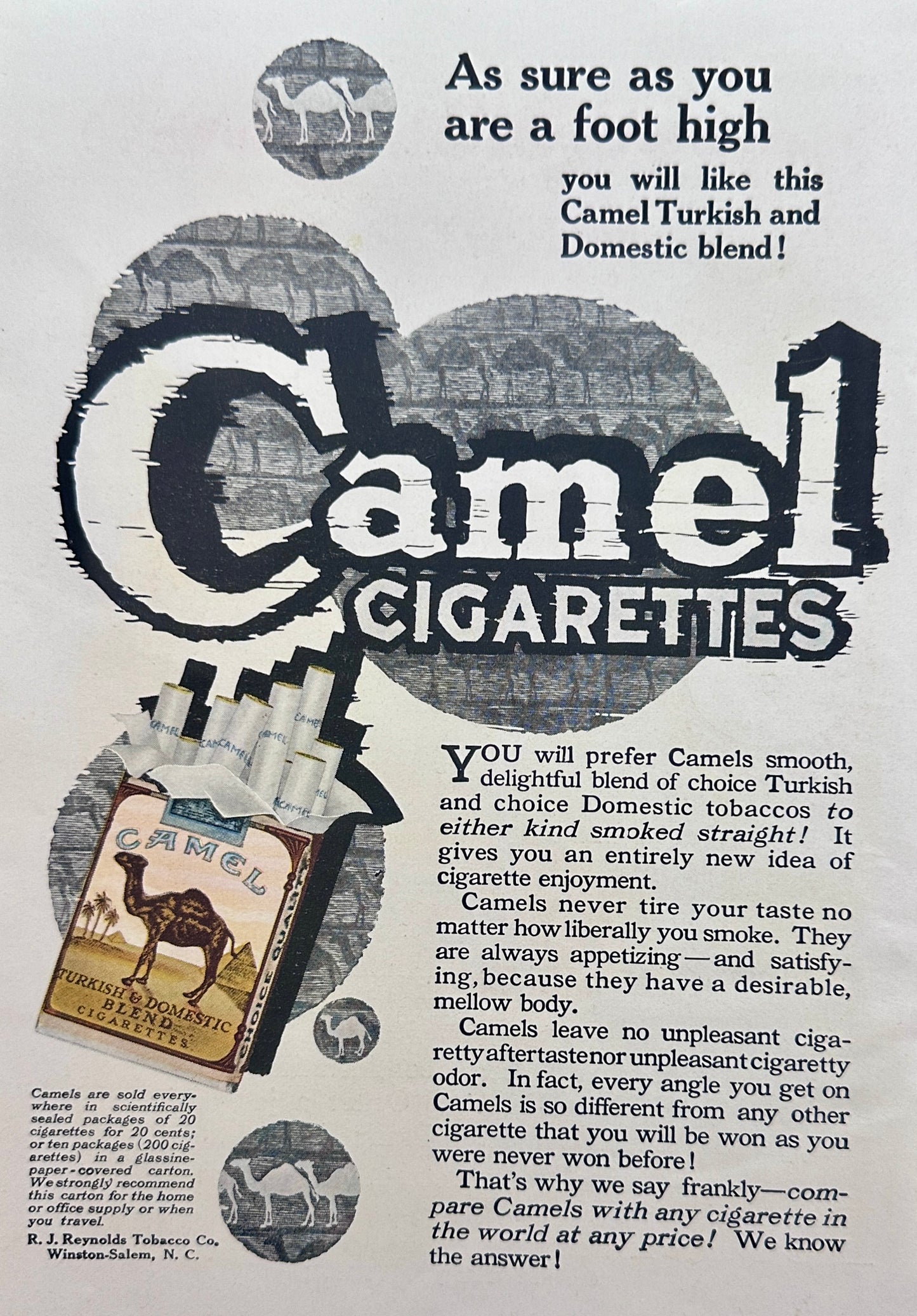 1920 Beech-Nut Peanut Butter & Camel Cigarettes Masterpiece Ads #N1240